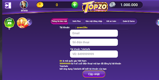 Cổng game Topzo có bảo mật đỉnh cao